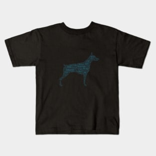 Dog Doberman Animal Pet Text Word Cloud Kids T-Shirt